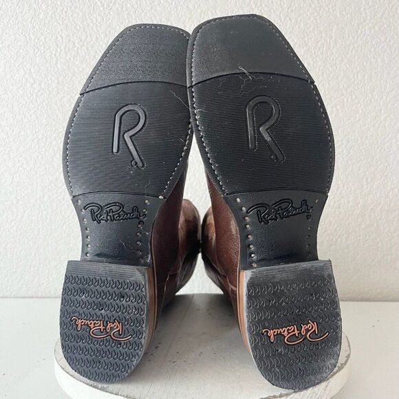 Rod Patrick Mens Cowboy Boots Size 12AA Brown Smooth Ostrich Western Square Toe - Picture 11 of 15